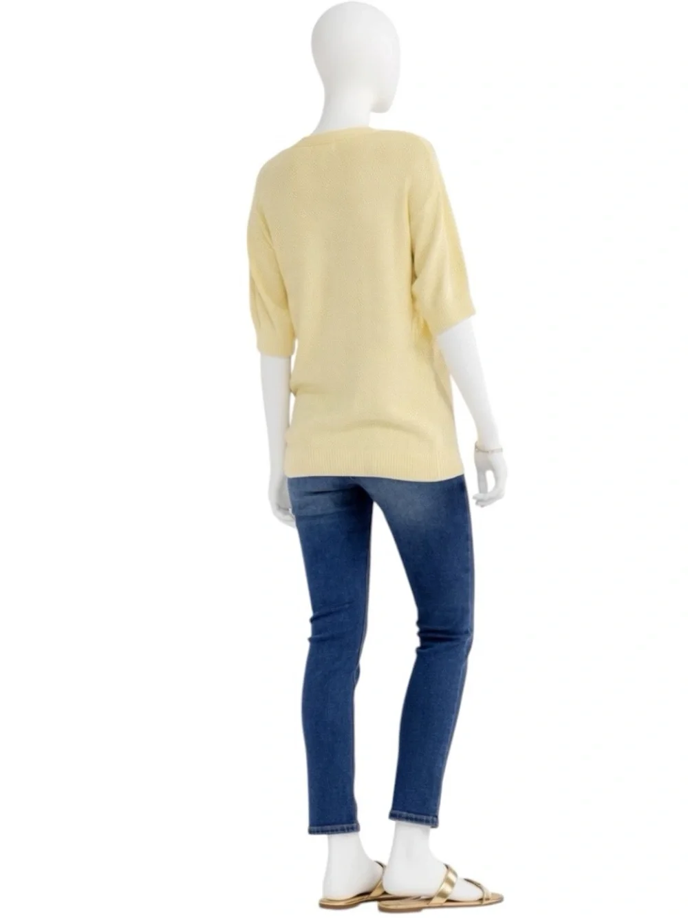 GEE GEE starfish snap front yellow v neck sweater S M L